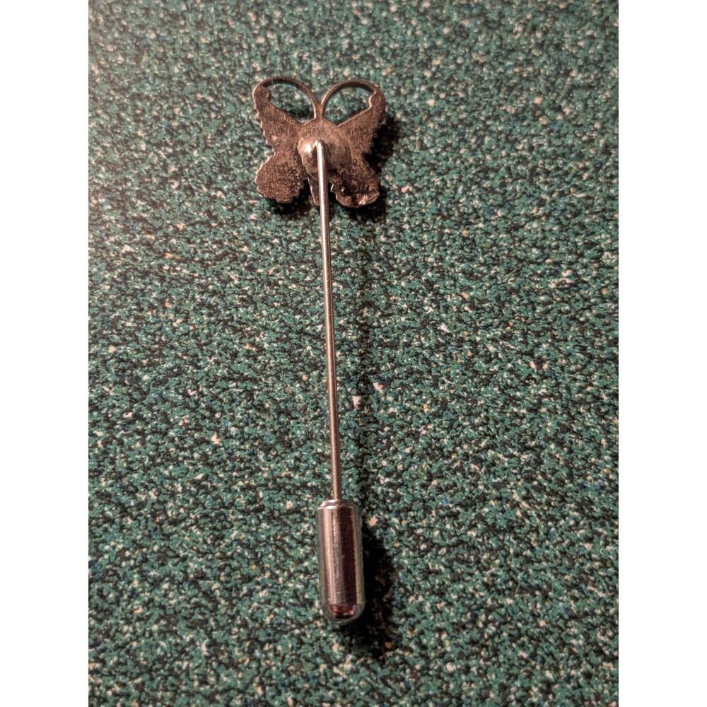 Sterling Turquoise Inlay Stick Pin - Picture 2 of 2